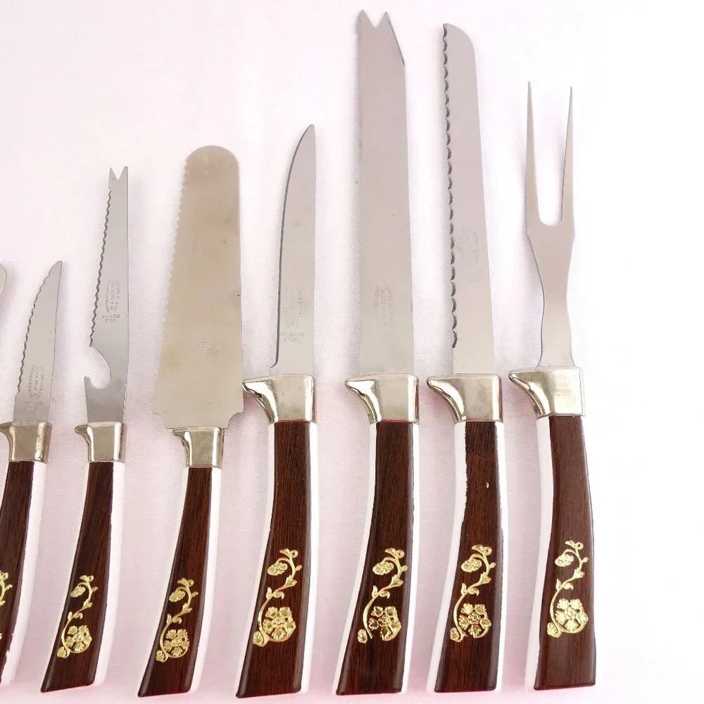 Vintage Lifetime Cutlery Sheffield England Stainless‎ Steel Blades Knives Set